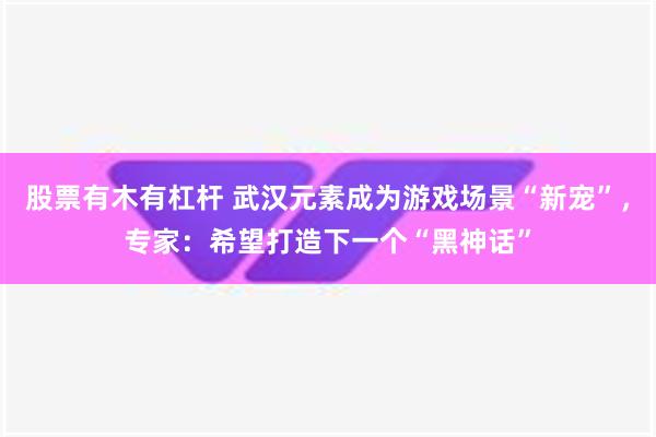 股票有木有杠杆 武汉元素成为游戏场景“新宠”，专家：希望打造下一个“黑神话”